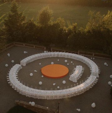 Circular stage aerial view mood reference