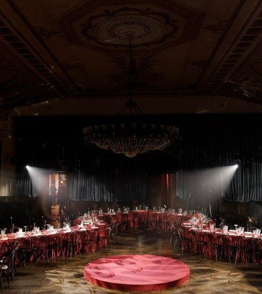 Reference: grand ballroom dance floor with chandelier